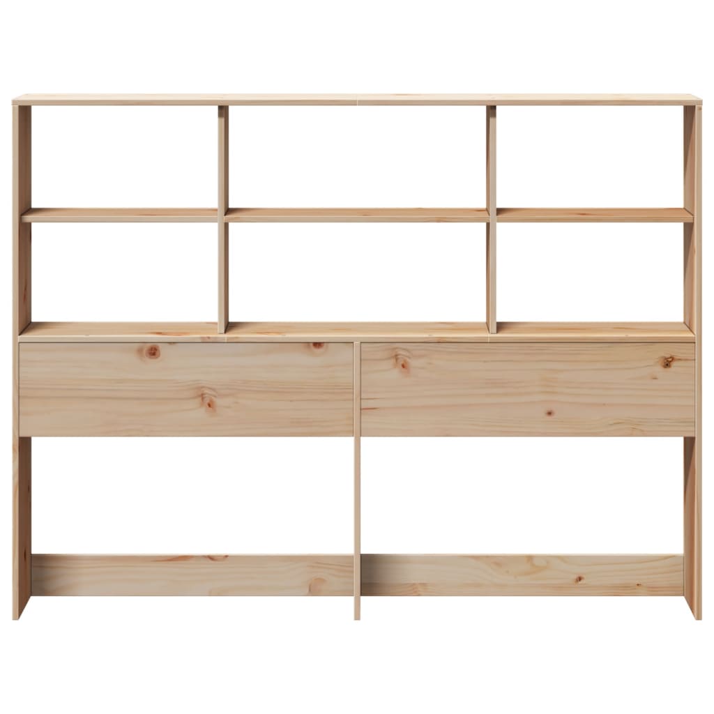 Headboard with Storage 140 cm Solid Wood Pine