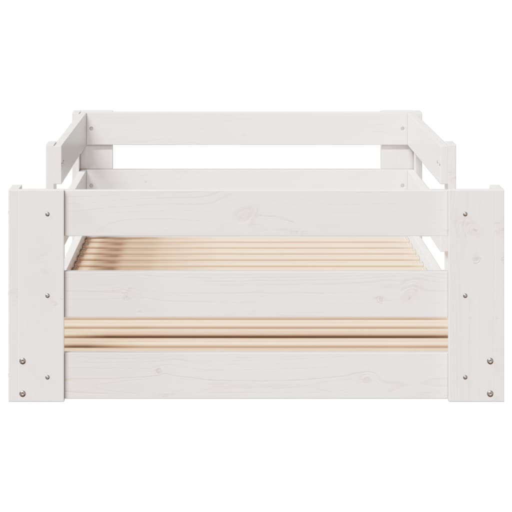 Bed Frame without Mattress White 70x140 cm Solid Wood Pine