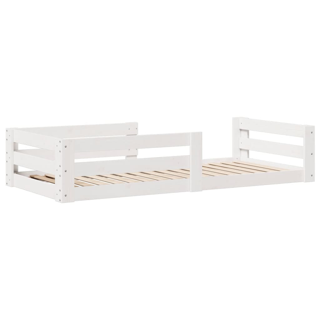 Bed Frame without Mattress White 70x140 cm Solid Wood Pine
