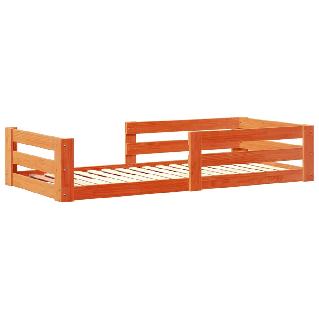 Bed Frame without Mattress Wax Brown 70x140 cm Solid Wood Pine