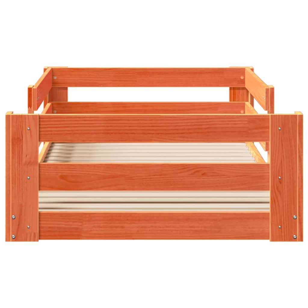 Bed Frame without Mattress Wax Brown 70x140 cm Solid Wood Pine