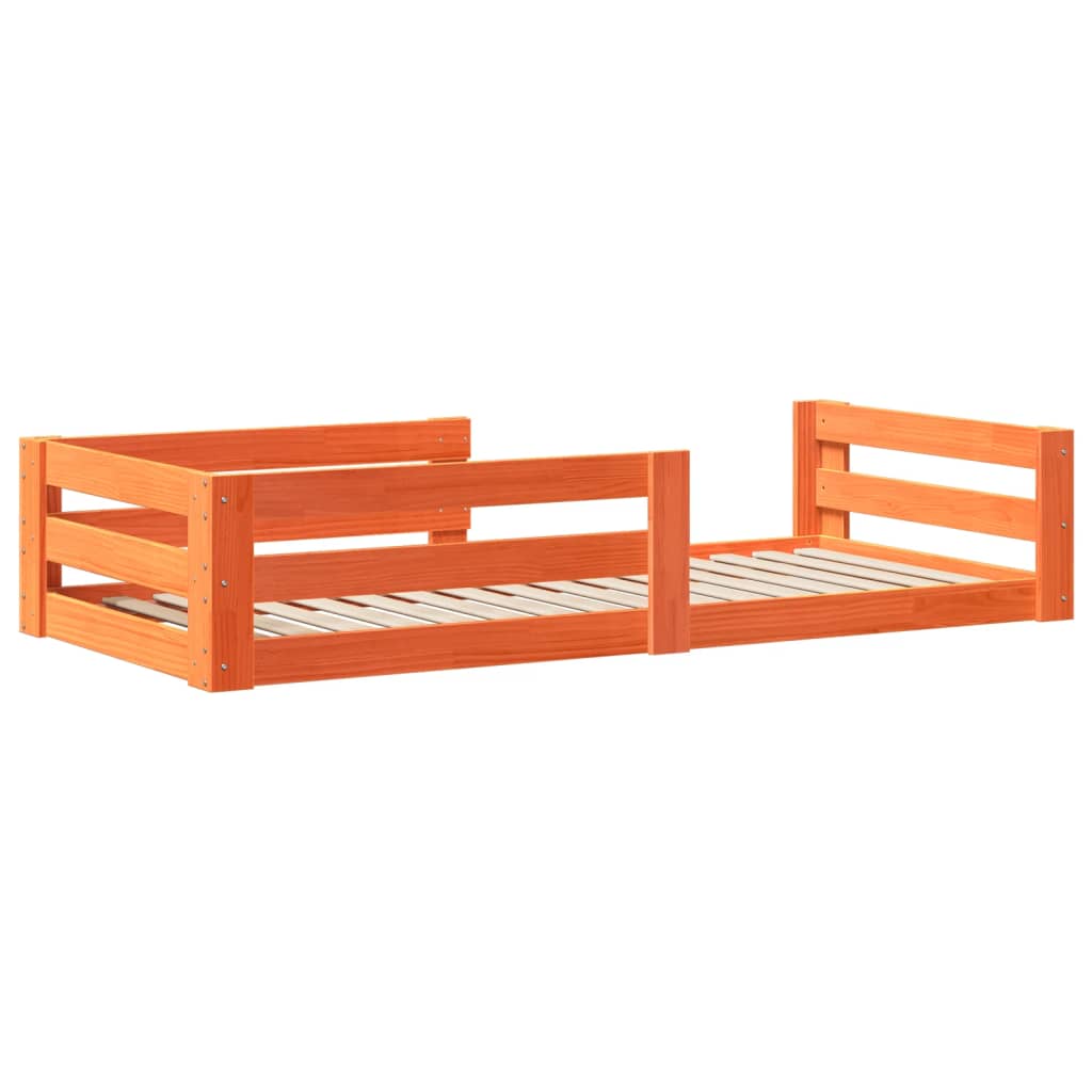 Bed Frame without Mattress Wax Brown 70x140 cm Solid Wood Pine