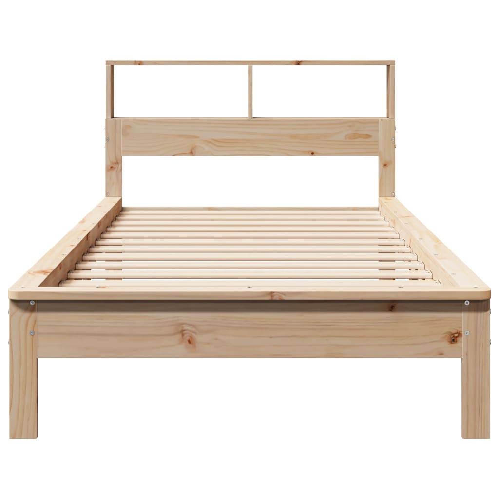 Bookcase Bed without Mattress 90x200 cm Solid Wood Pine