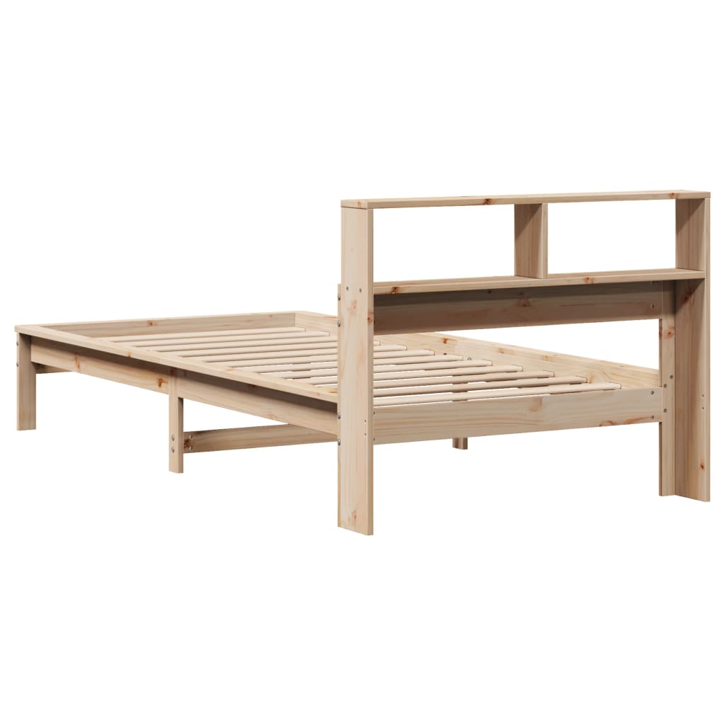 Bookcase Bed without Mattress 90x200 cm Solid Wood Pine