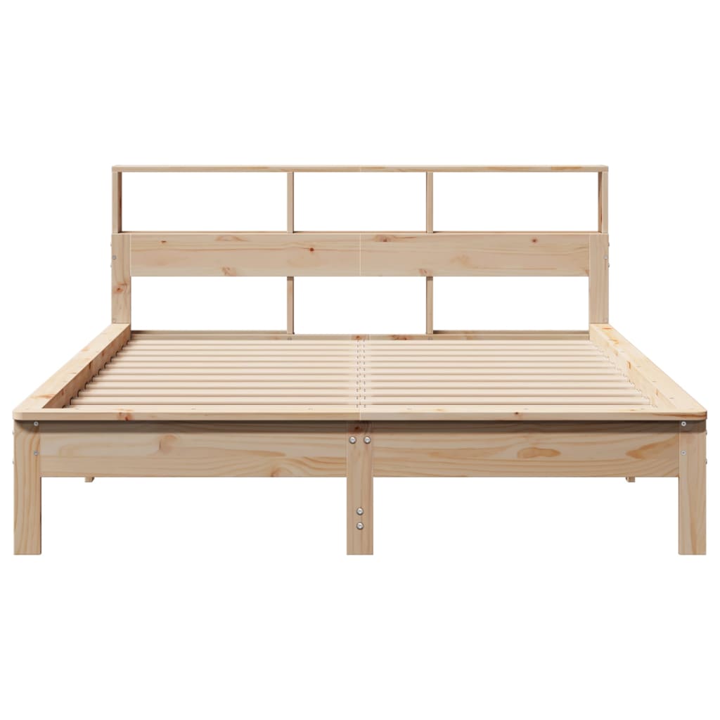 Bookcase Bed without Mattress 120x190 cm Small Double Solid Wood Pine