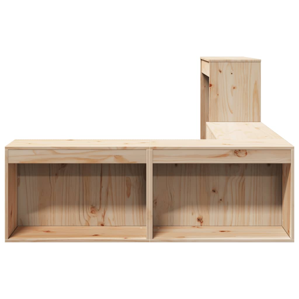 Bedside Cabinet with Desk 232x112x75 cm Solid Wood Pine