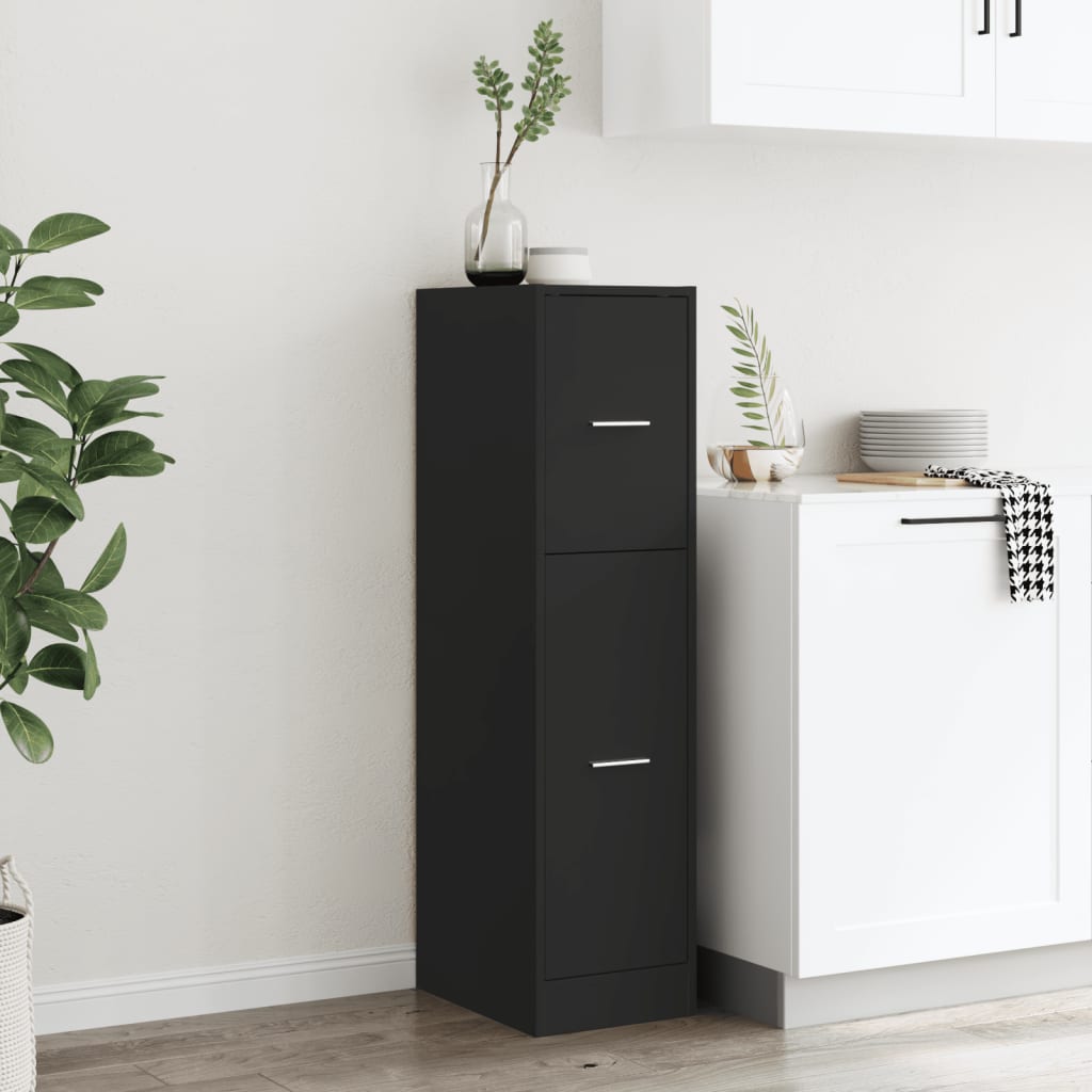 Apothecary Cabinet Black 30x41x118 cm Engineered Wood