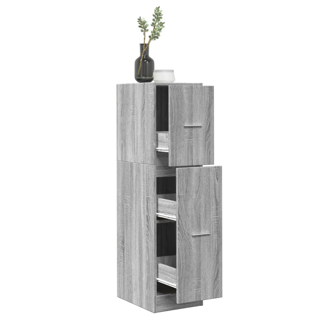 Apothecary Cabinet Grey Sonoma 30x41x118 cm Engineered Wood