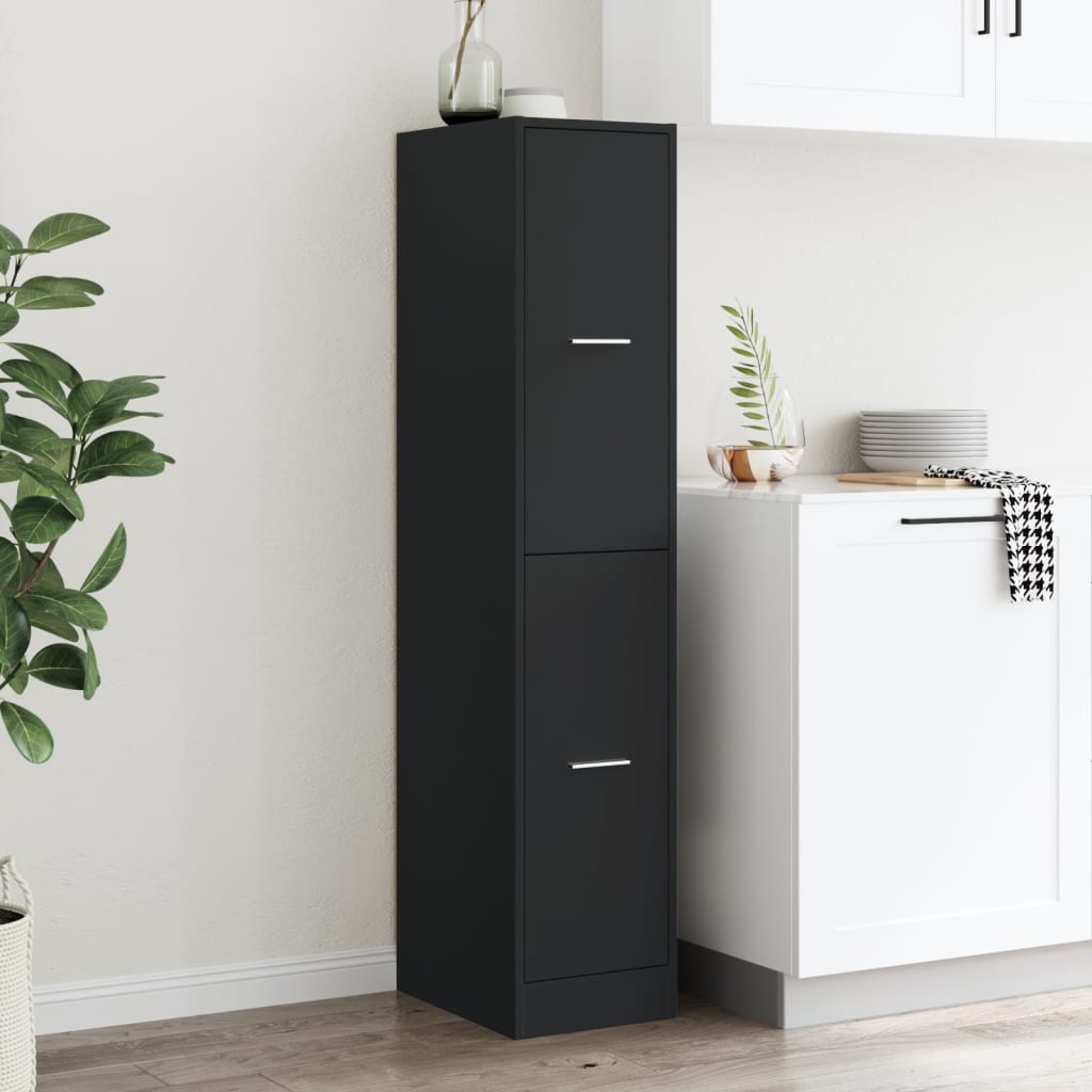 Apothecary Cabinet Black 30x41x144.5 cm Engineered Wood