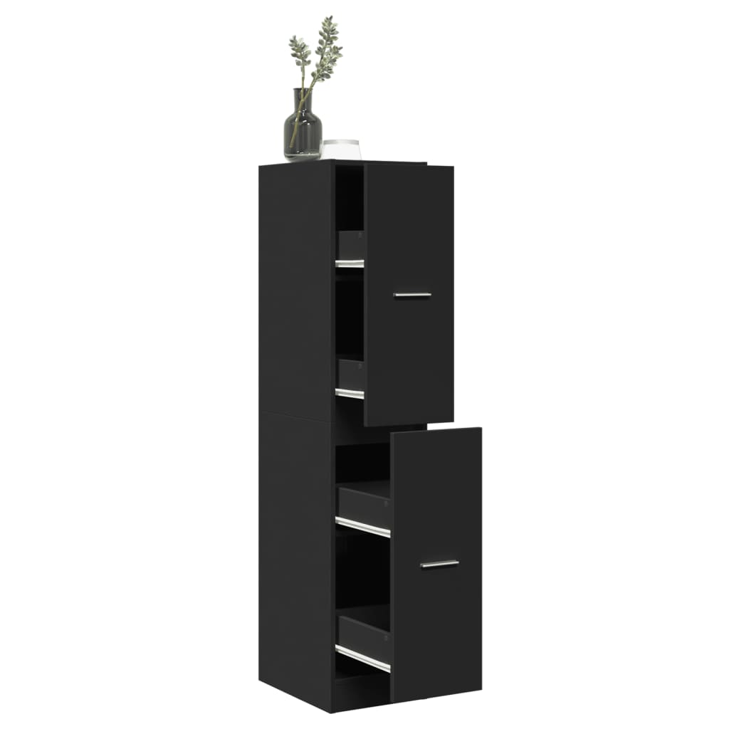 Apothecary Cabinet Black 30x41x144.5 cm Engineered Wood