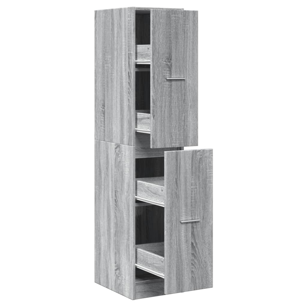 Apothecary Cabinet Grey Sonoma 30x41x144.5 cm Engineered Wood