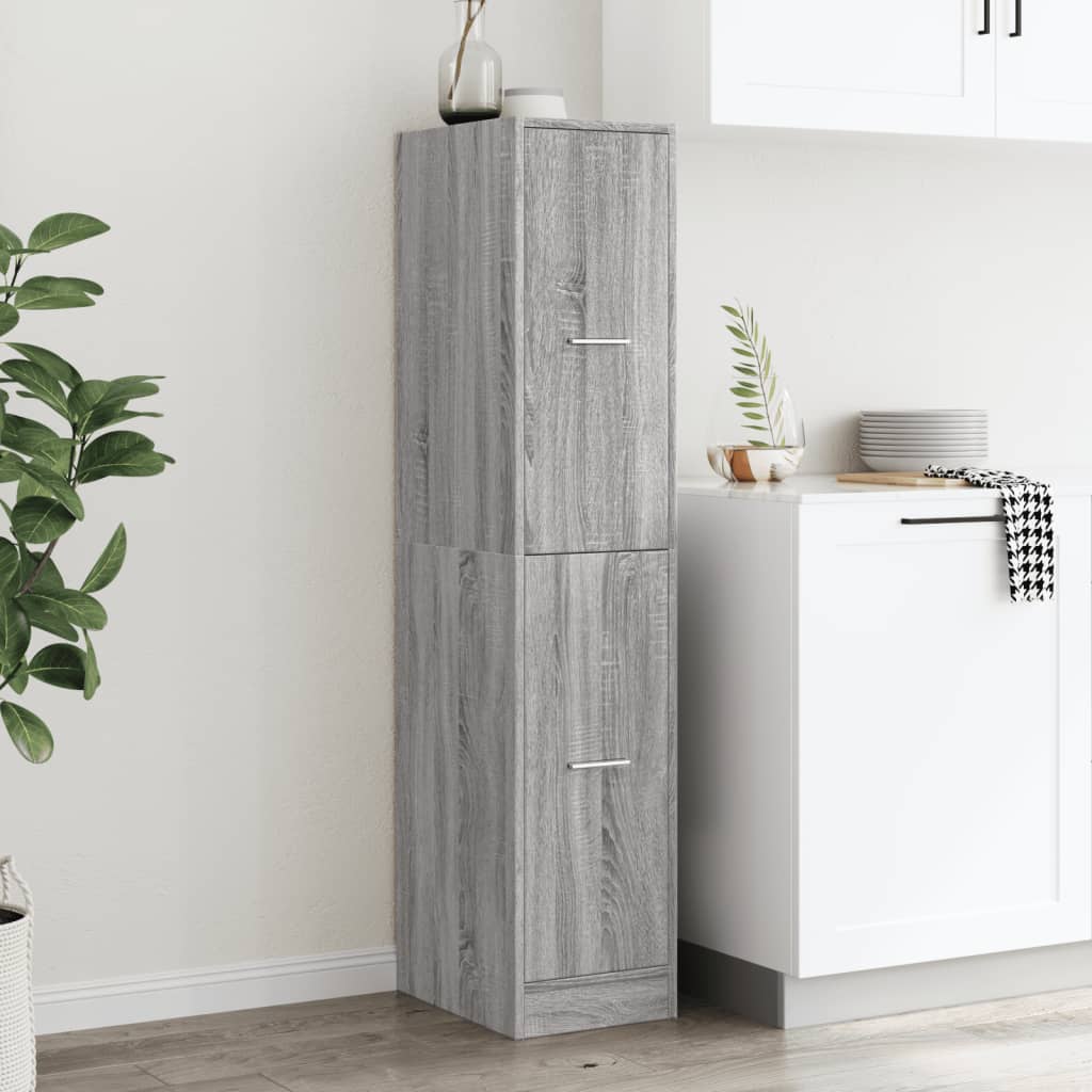 Apothecary Cabinet Grey Sonoma 30x41x144.5 cm Engineered Wood