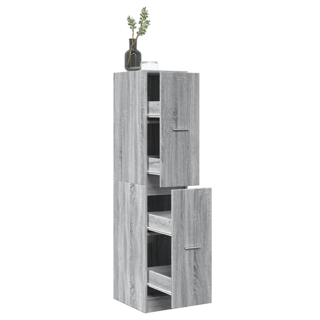 Apothecary Cabinet Grey Sonoma 30x41x144.5 cm Engineered Wood