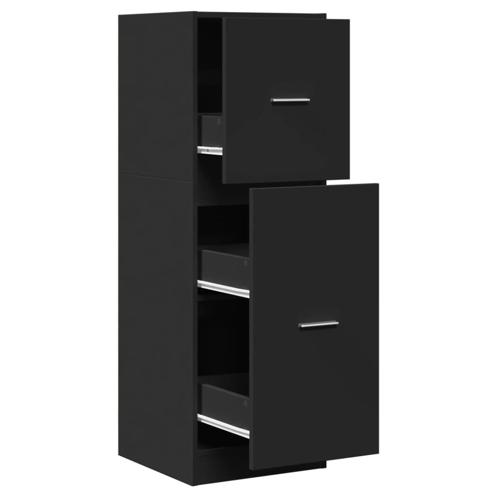 Apothecary Cabinet Black 40x41x118 cm Engineered Wood