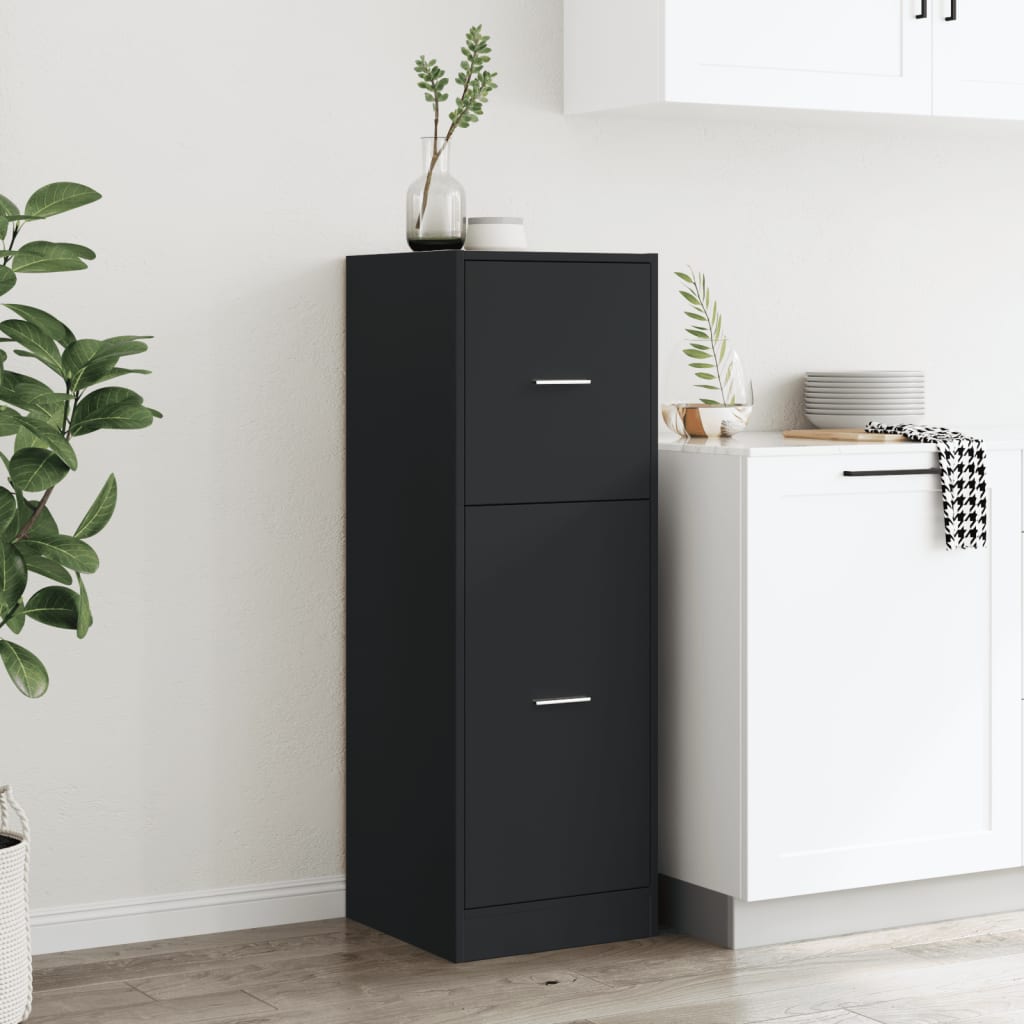 Apothecary Cabinet Black 40x41x118 cm Engineered Wood
