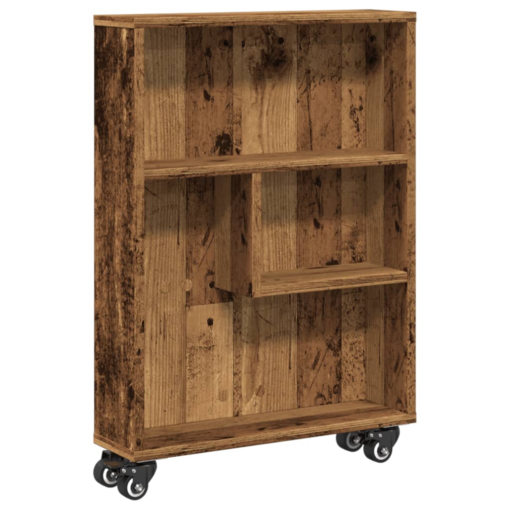 Narrow Storage Trolley Old Wood 48x13x68 cm Engineered Wood