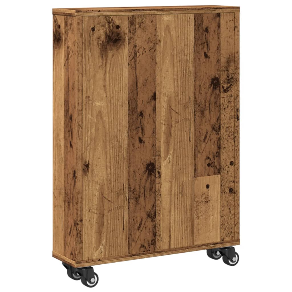 Narrow Storage Trolley Old Wood 48x13x68 cm Engineered Wood