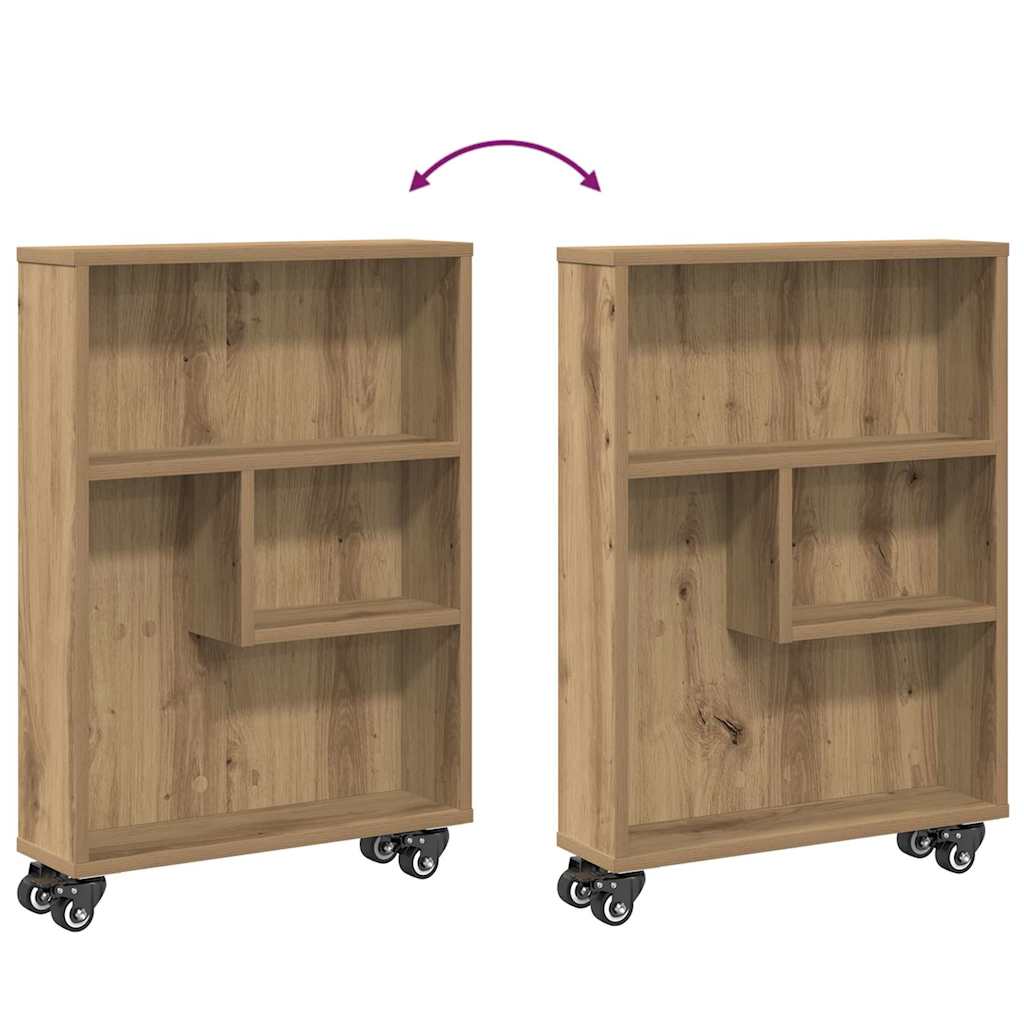 Narrow Storage Trolley Artisian Oak 48x13x68 cm Engineered Wood