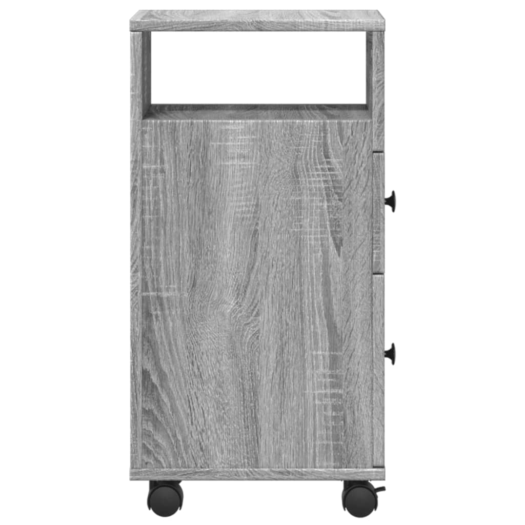 Narrow Bathroom Cabinet with Wheels Grey Sonoma Engineered Wood