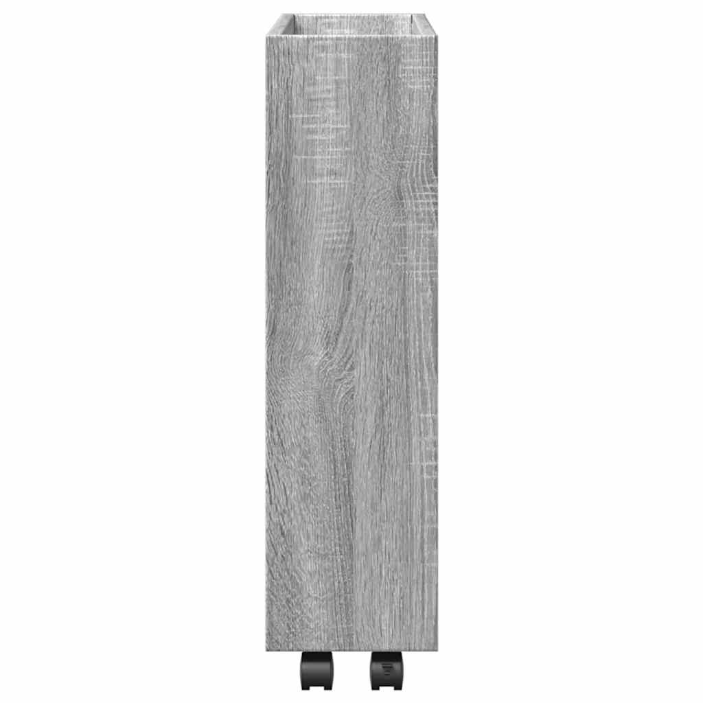 Narrow Storage Trolley 3 Tier Grey Sonoma Engineered Wood