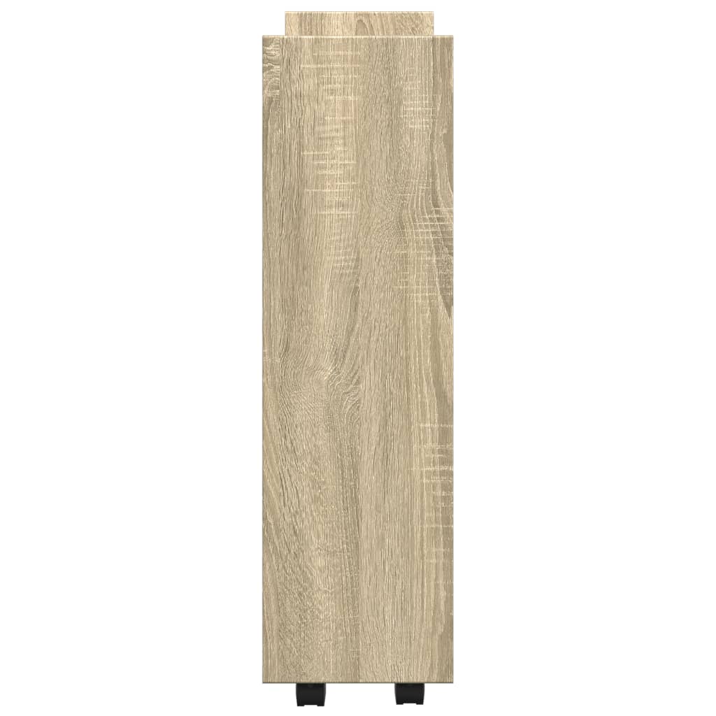 Narrow Storage Trolley 3 Tier Sonoma Oak Engineered Wood