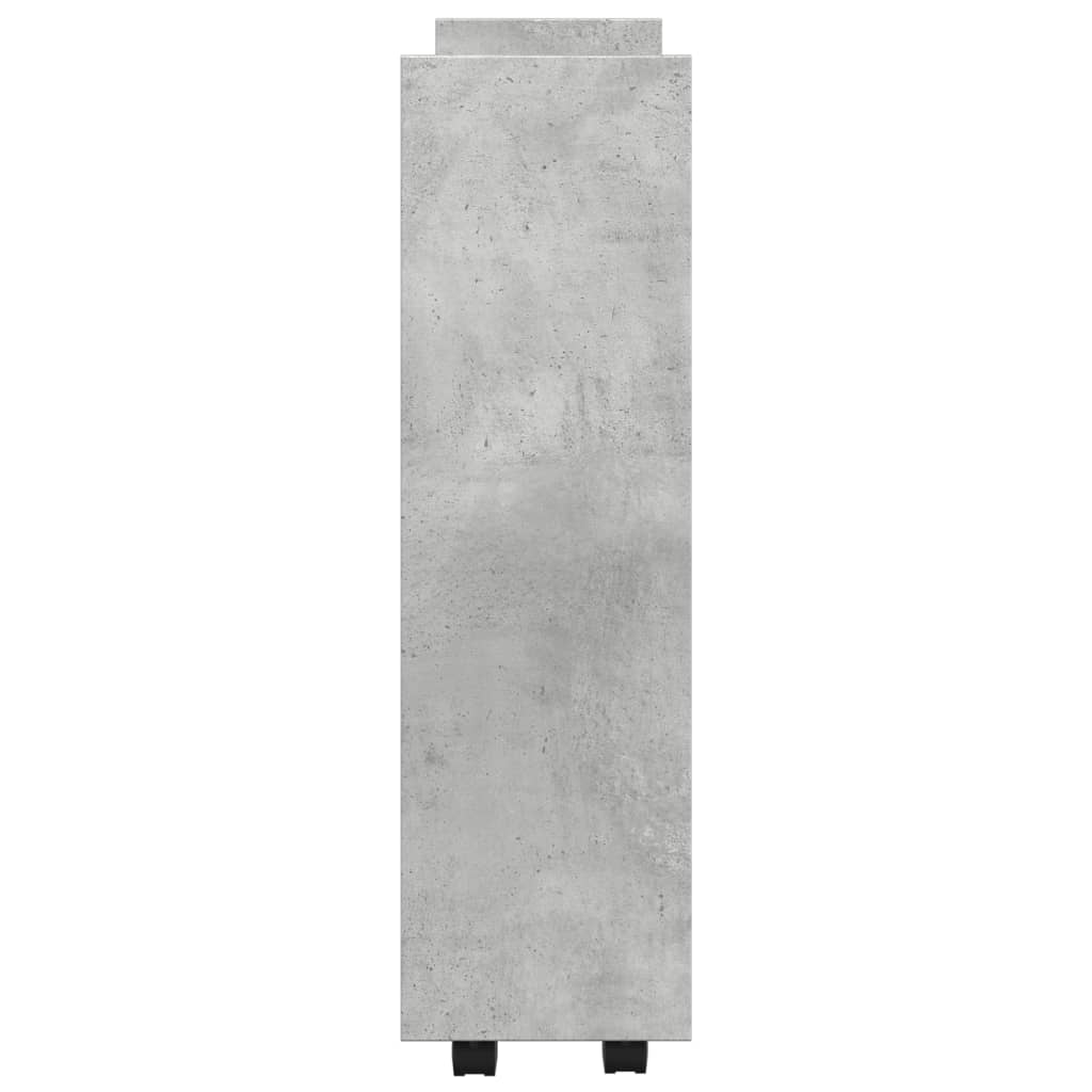 Narrow Storage Trolley 3 Tier Concrete Grey Engineered Wood