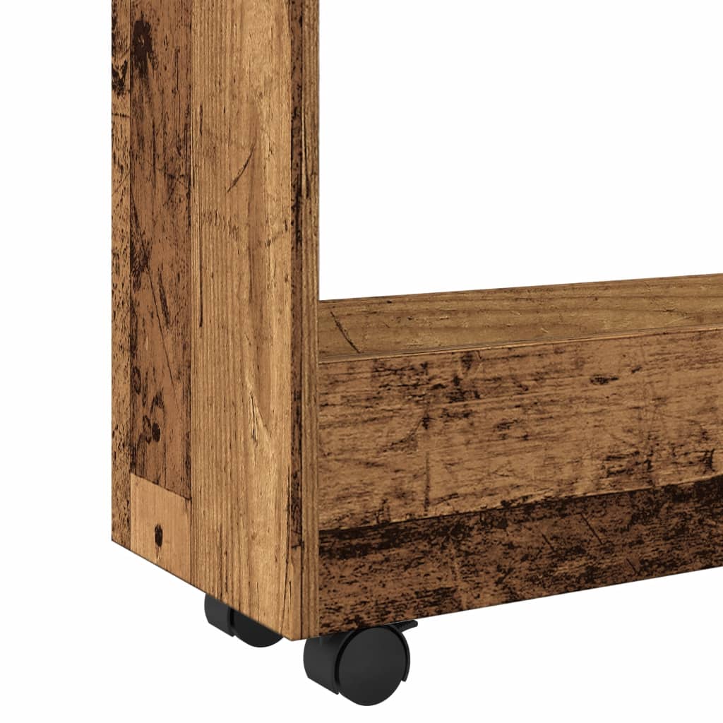 Narrow Storage Trolley 3 Tier Old Wood Engineered Wood