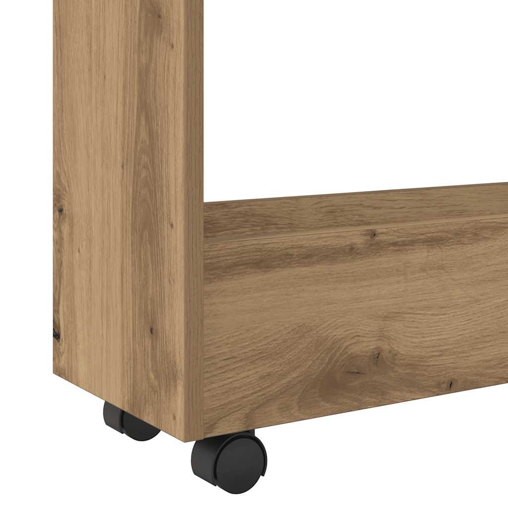 Narrow Storage Trolley 3 Tier Artisian Oak Engineered Wood