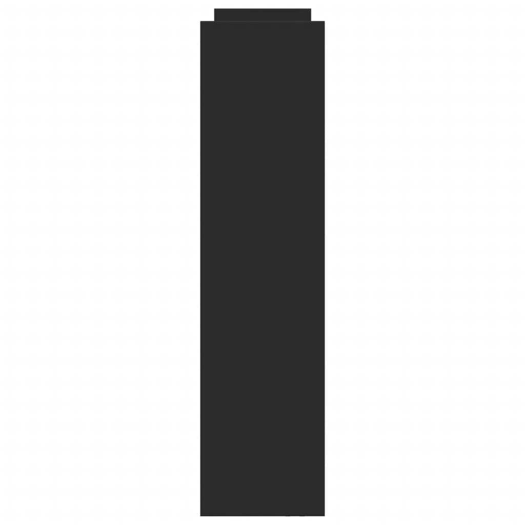 Narrow Storage Trolley 4 Tier Black Engineered Wood