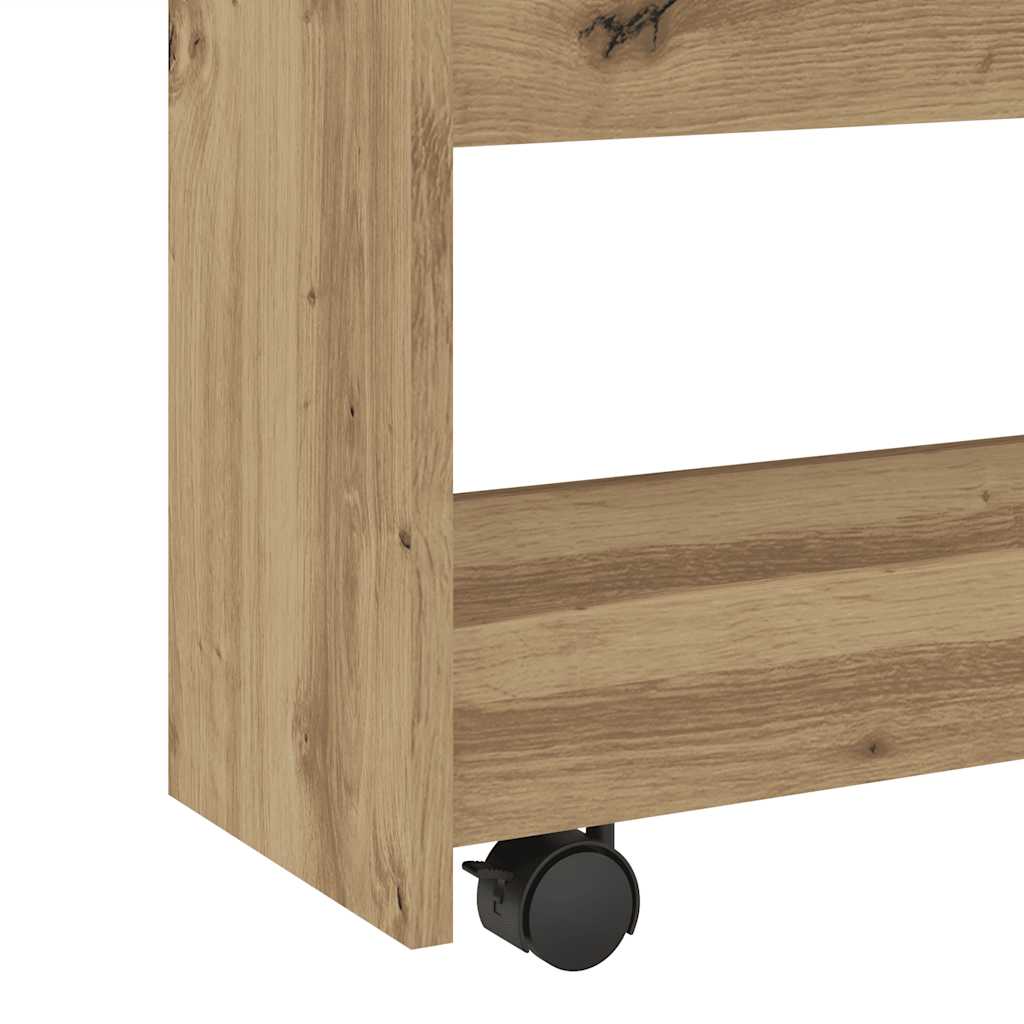Narrow Storage Trolley 4 Tier Artisian Oak Engineered Wood