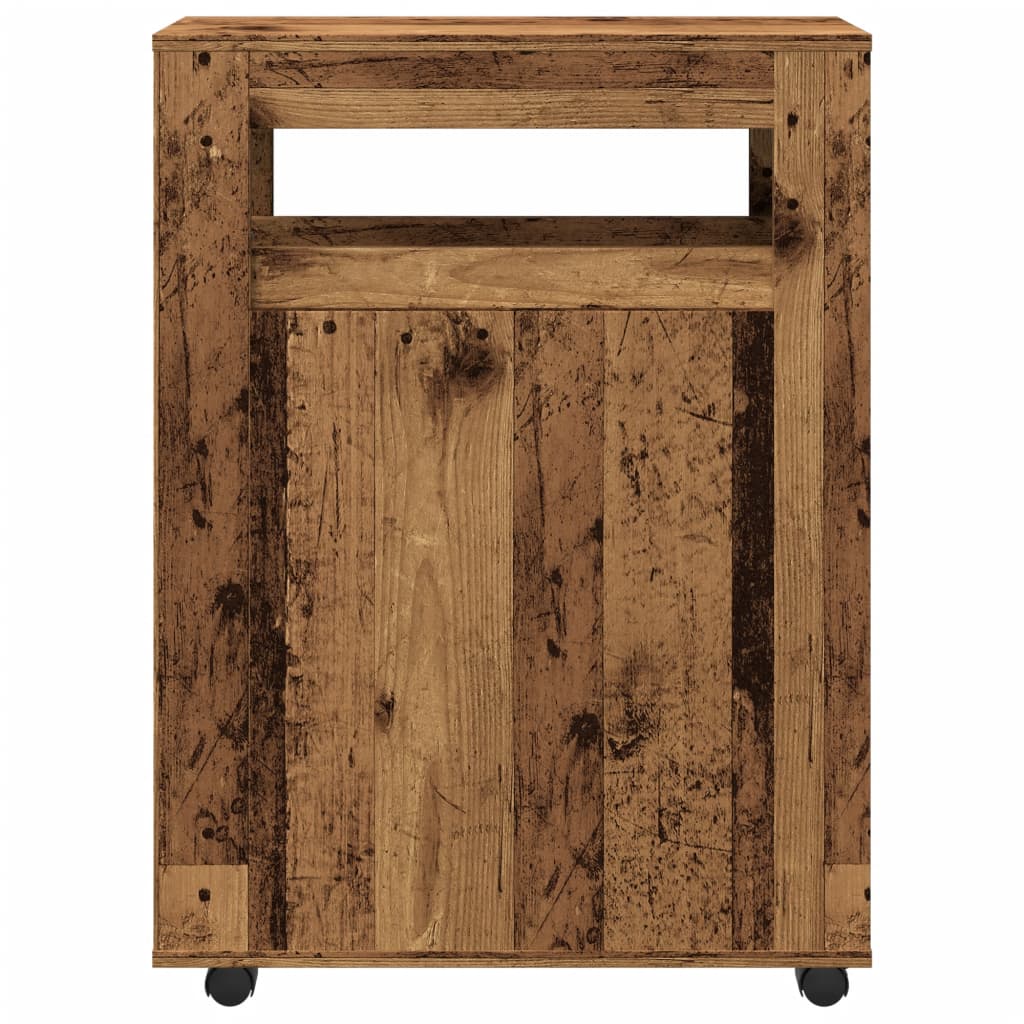 Narrow Bathroom Cabinet with Wheels Old Wood Engineered Wood