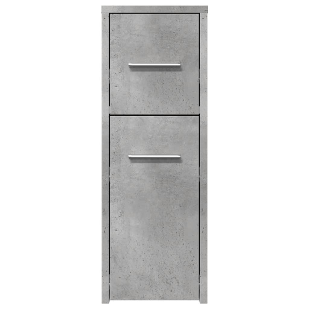 Narrow Bathroom Cupboard with Wheels Concrete Grey Engineered Wood