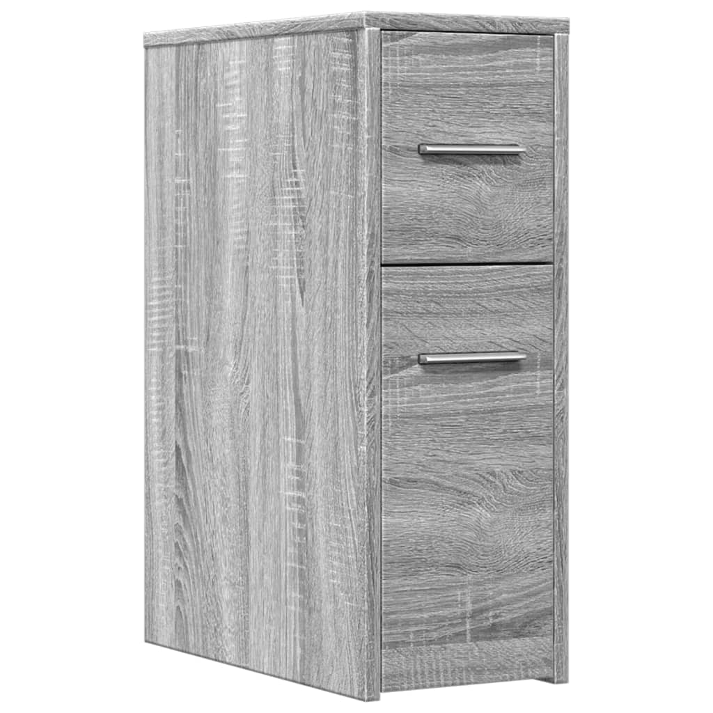 Narrow Bathroom Cupboard with Wheels Grey Sonoma Engineered Wood