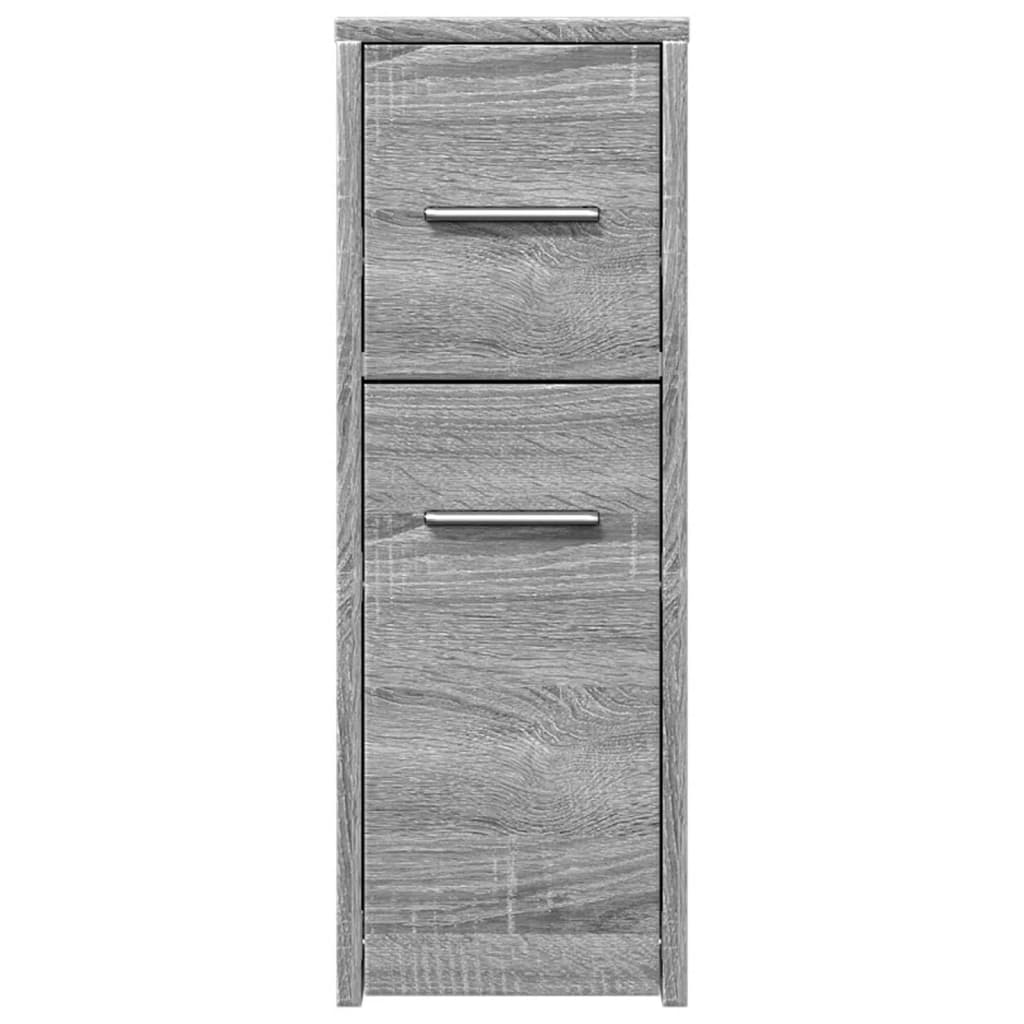 Narrow Bathroom Cupboard with Wheels Grey Sonoma Engineered Wood