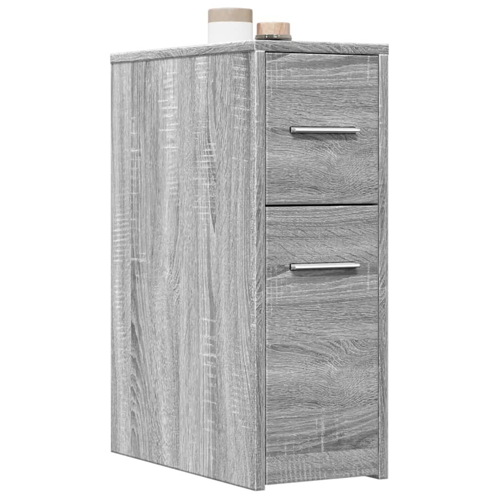 Narrow Bathroom Cupboard with Wheels Grey Sonoma Engineered Wood