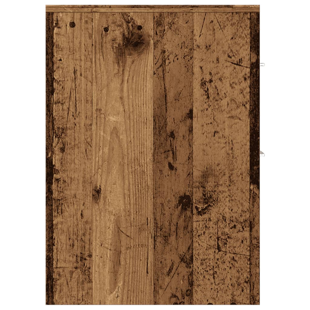 Narrow Bathroom Cupboard with Wheels Old Wood Engineered Wood