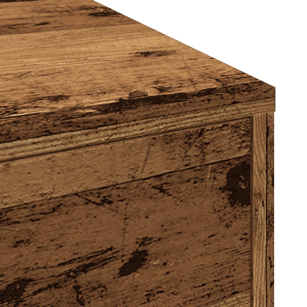 Narrow Bathroom Cupboard with Wheels Old Wood Engineered Wood