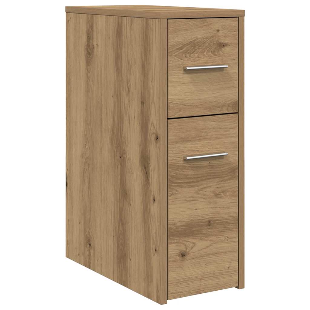 Narrow Bathroom Cupboard with Wheels Artisian Oak Engineered Wood