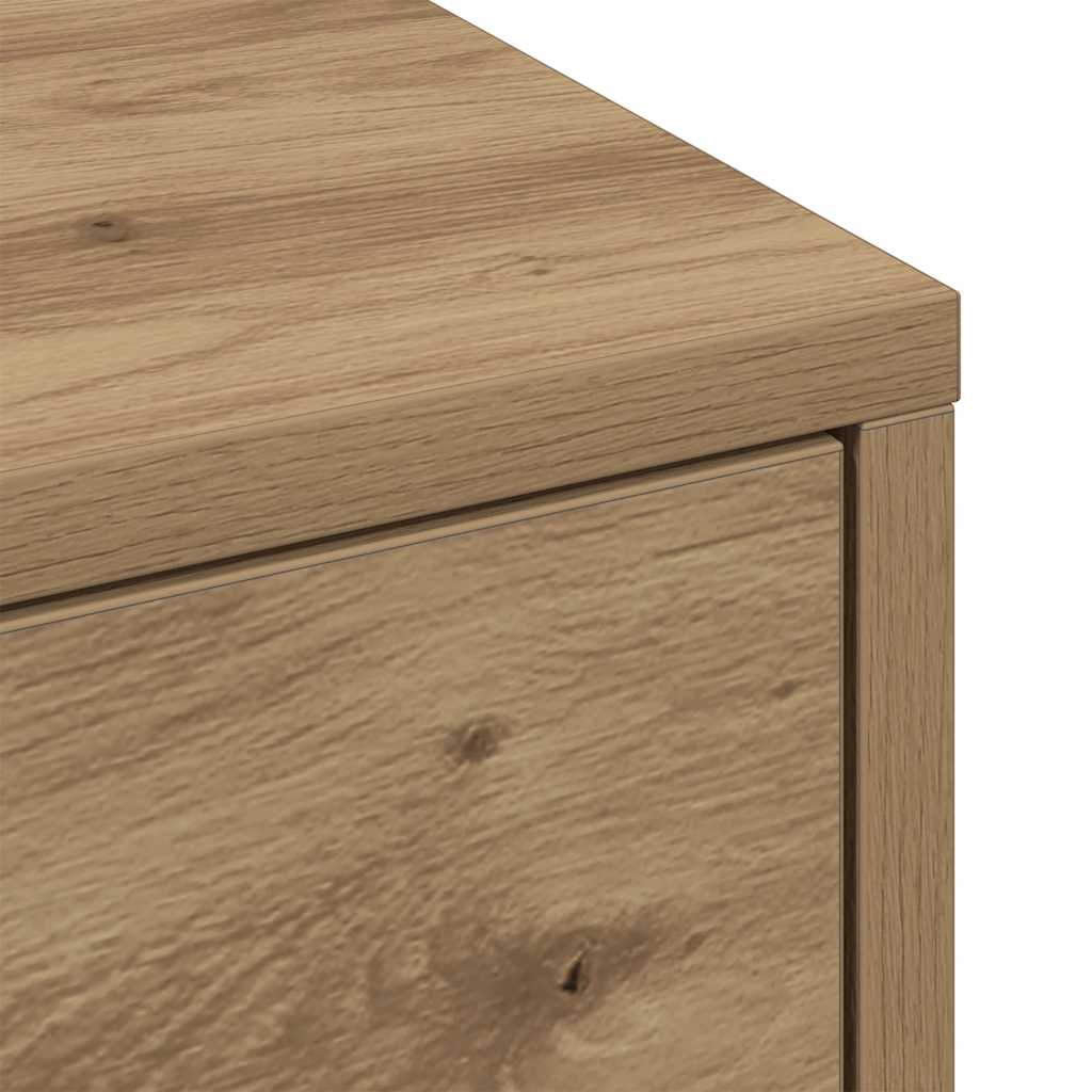 Narrow Bathroom Cupboard with Wheels Artisian Oak Engineered Wood