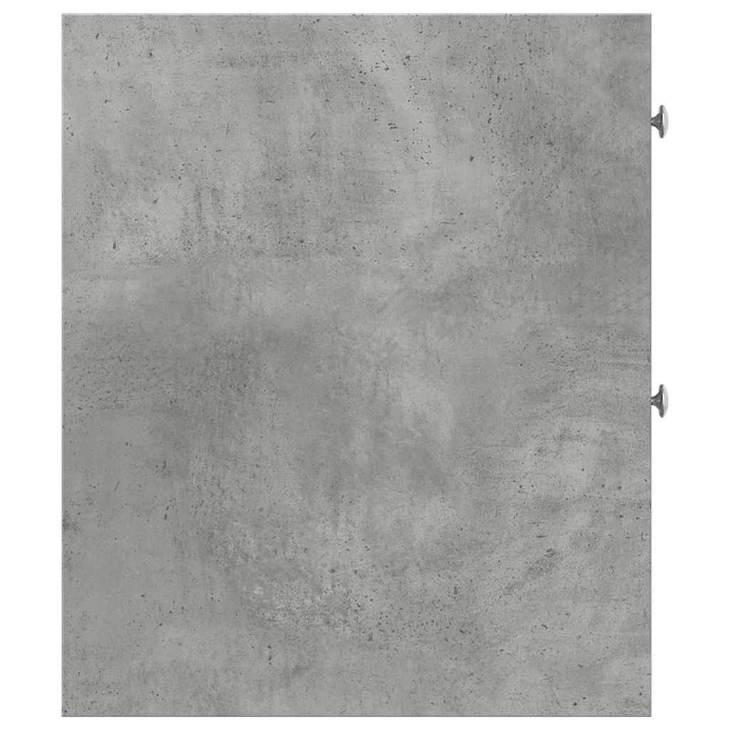 Narrow Bathroom Cupboard with Wheels Concrete Grey Engineered Wood