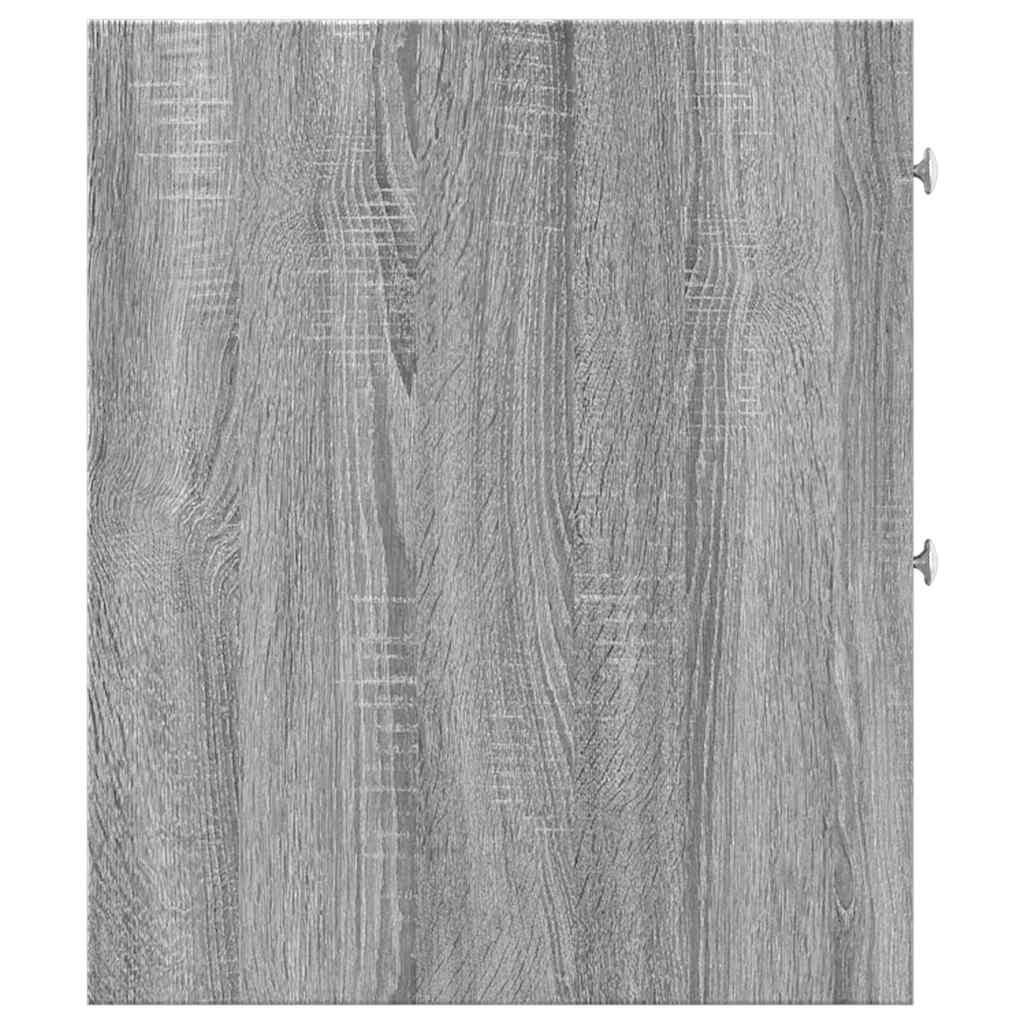 Narrow Bathroom Cupboard with Wheels Grey Sonoma Engineered Wood