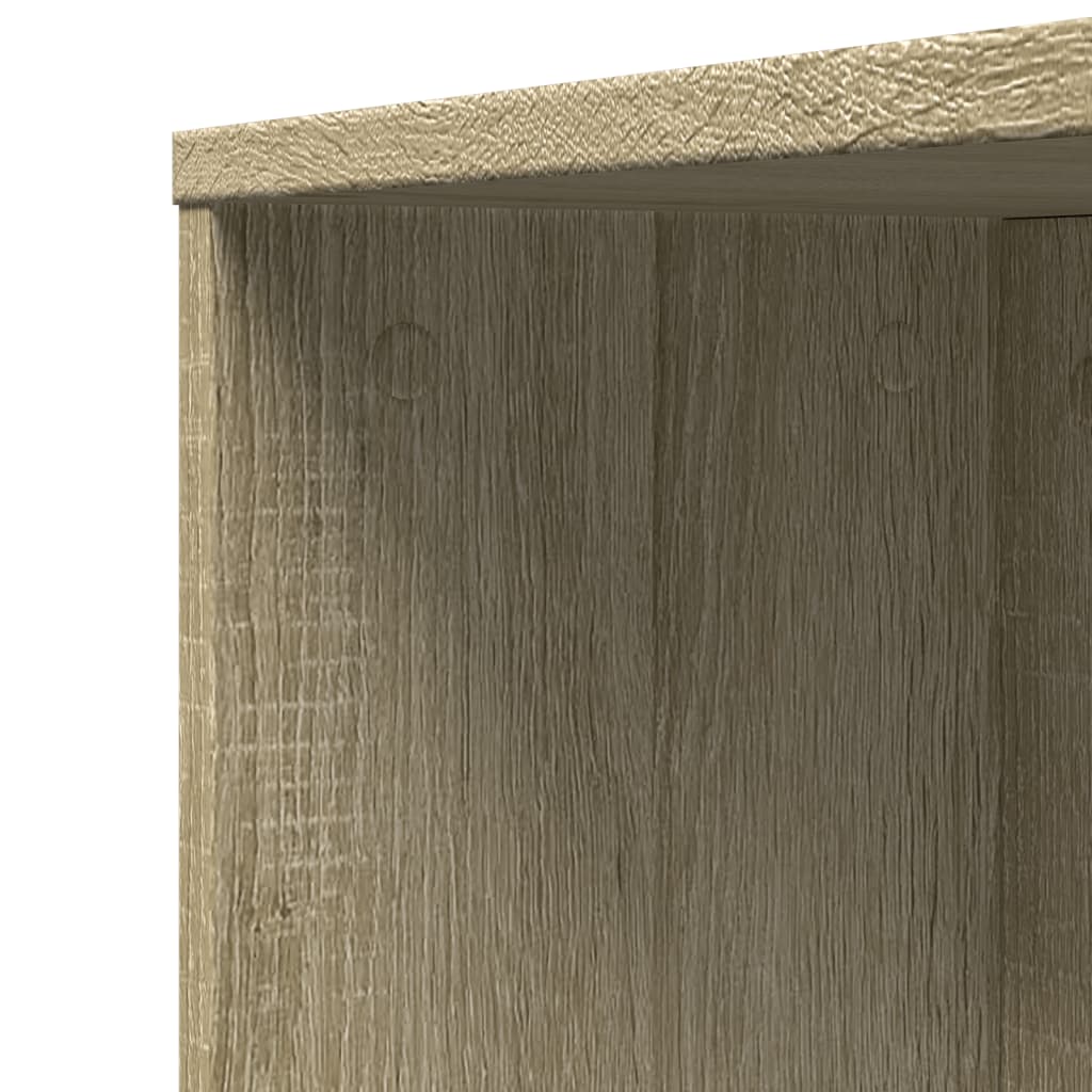 Narrow Bathroom Cupboard with Wheels Sonoma Oak Engineered Wood