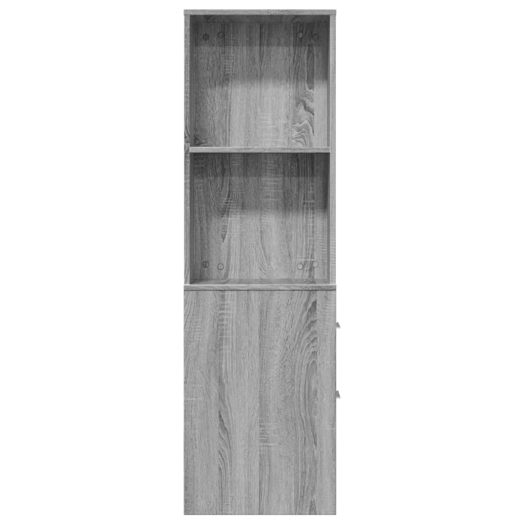 Narrow Bathroom Cupboard with Wheels Grey Sonoma Engineered Wood