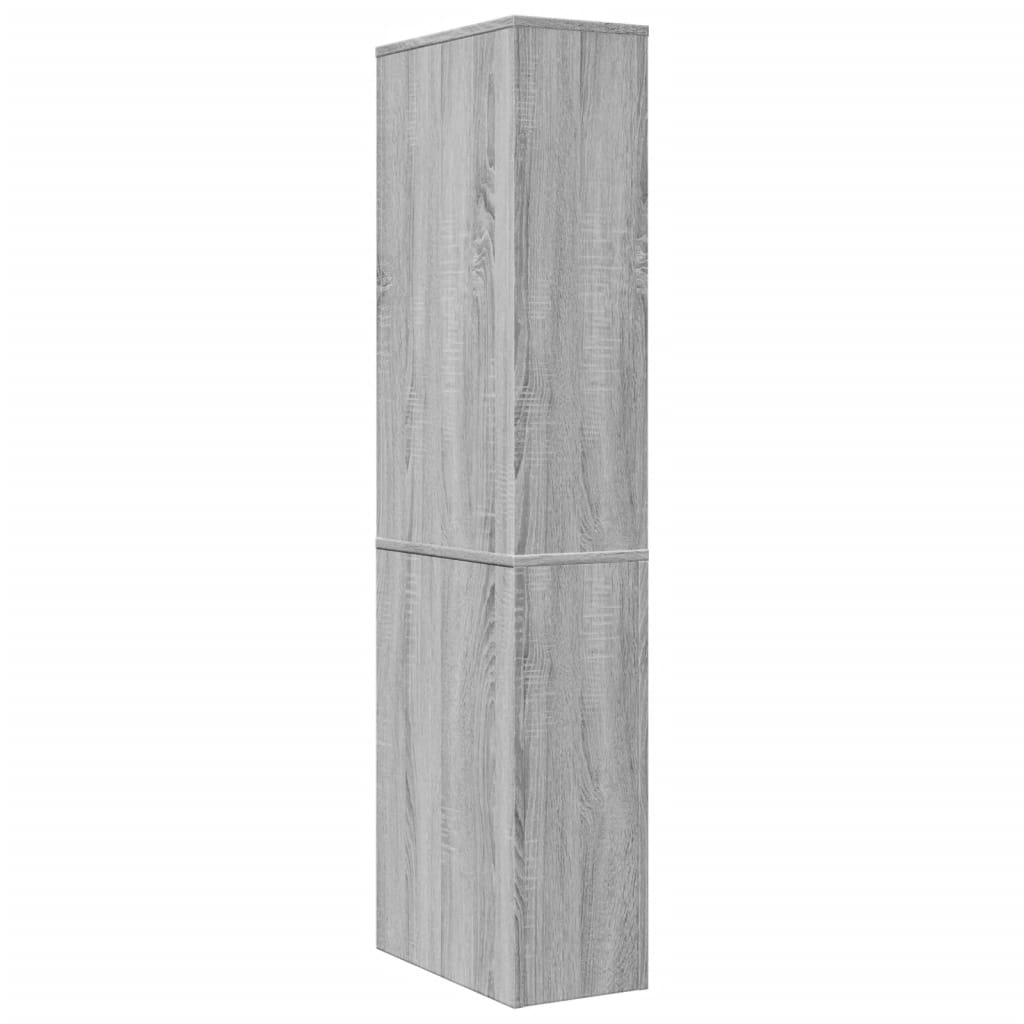 Narrow Bathroom Cupboard with Wheels Grey Sonoma Engineered Wood