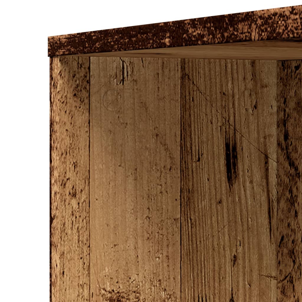 Narrow Bathroom Cupboard with Wheels Old Wood Engineered Wood