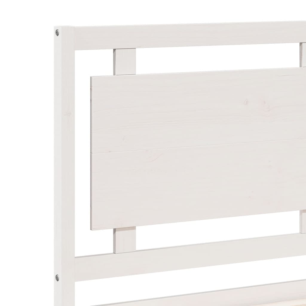 Extra Long Bed Frame without Mattress White 140x210 cm Solid Wood