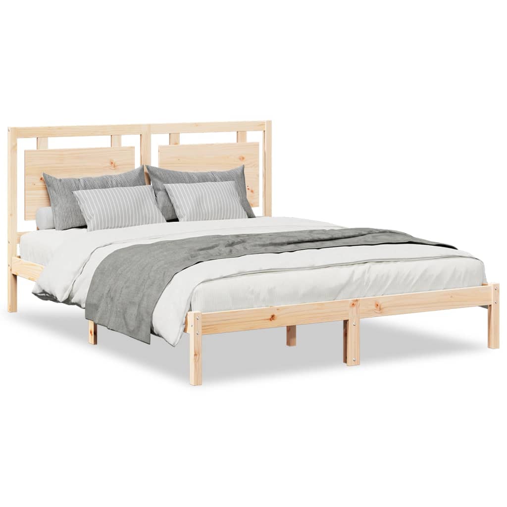 Extra Long Bed Frame without Mattress 160x210 cm Solid Wood