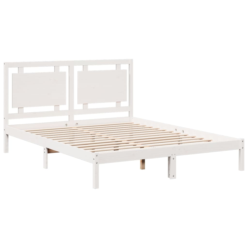 Extra Long Bed Frame without Mattress White 160x210 cm Solid Wood