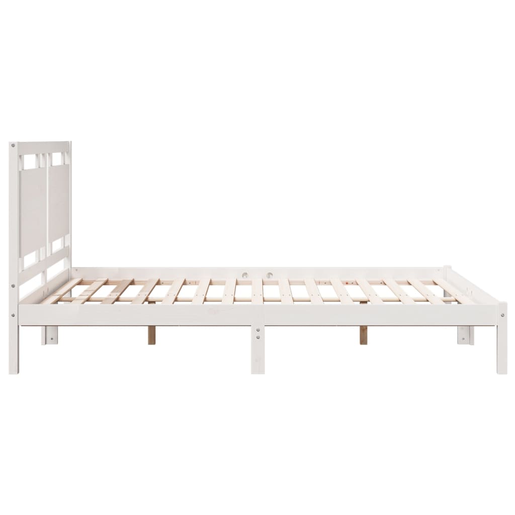 Extra Long Bed Frame without Mattress White 160x210 cm Solid Wood