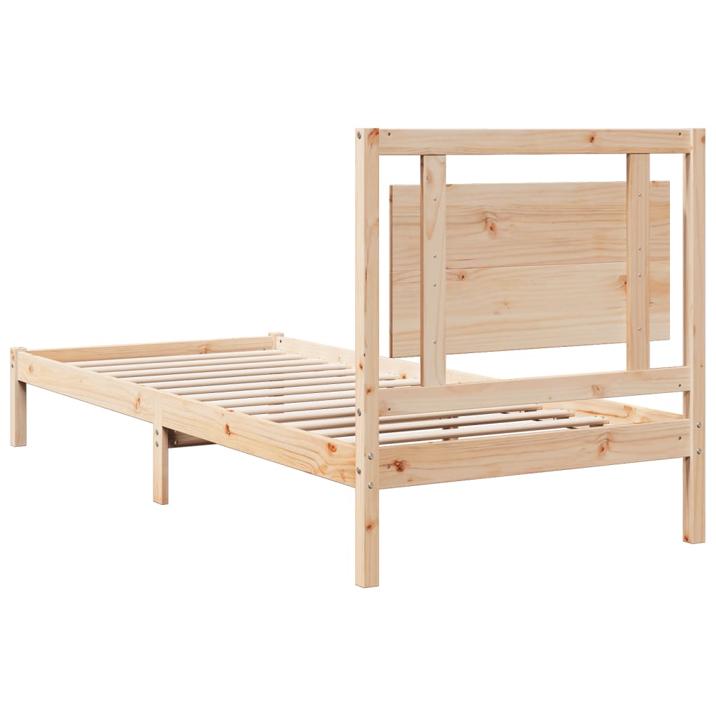 Extra Long Bed Frame without Mattress 100x220 cm Solid Wood